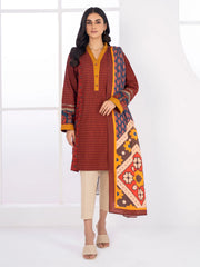 LimeLight Winter Unstitched Printed Khaddar 2Pc Suit U2071 Red