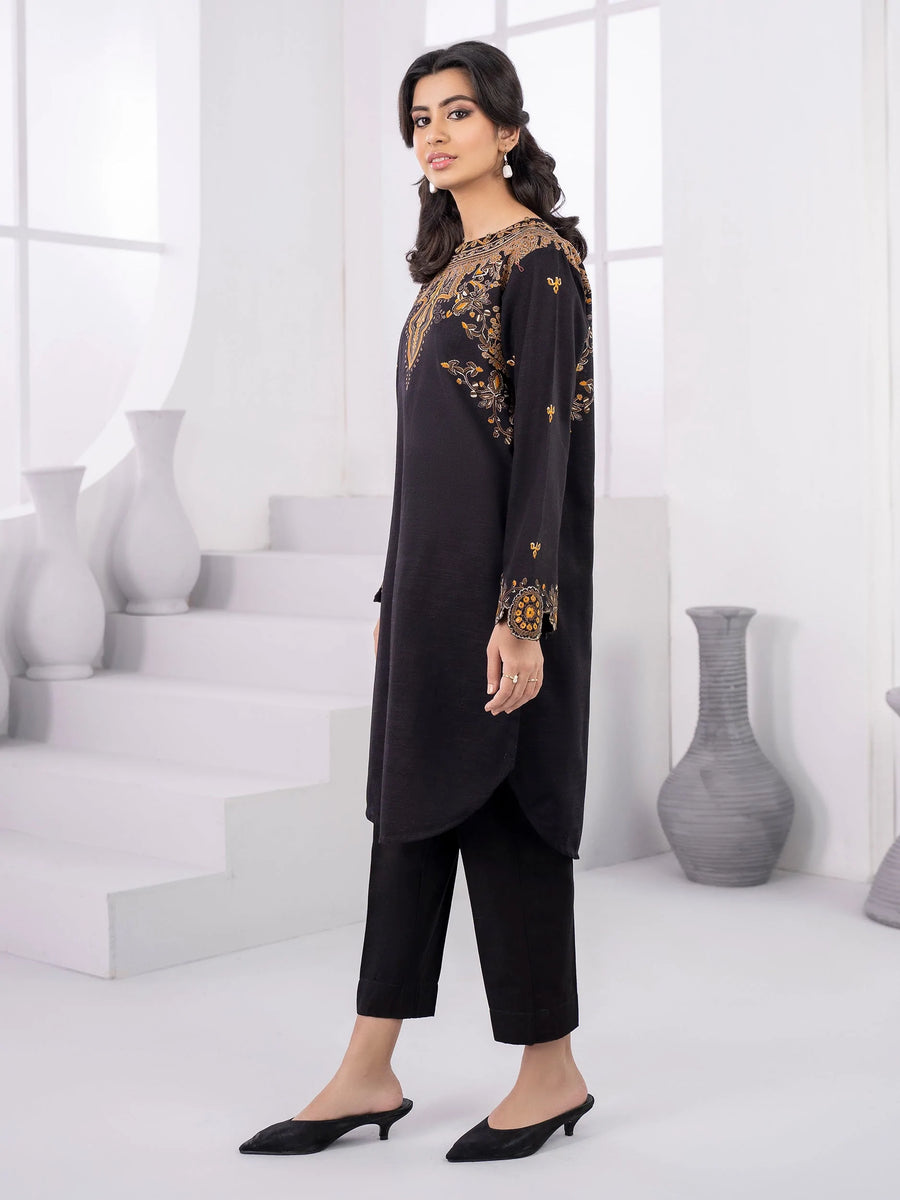 LimeLight Winter Unstitched Printed Khaddar 2Pc Suit U2087 Black