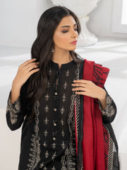 LimeLight Summer Unstitched Printed Lawn 2 Piece Suit U2098 Black