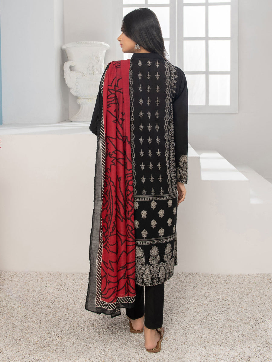 LimeLight Summer Unstitched Printed Lawn 2 Piece Suit U2098 Black