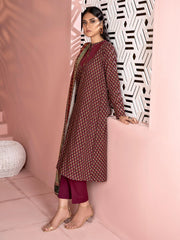 LimeLight Winter Unstitched Printed Khaddar 3Pc Suit U2107 Plum