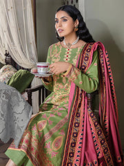 LimeLight Winter Unstitched Printed Khaddar 3Pc Suit U2111 Green