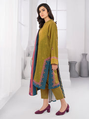 LimeLight Winter Unstitched Printed Khaddar 3Pc Suit U2115 Army Green