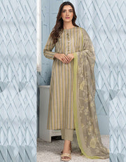 LimeLight Vol-02 Summer Unstitched Printed Lawn 3 Piece Suit U2116 Beige