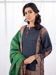 LimeLight Winter Unstitched Printed Khaddar 2Pc Suit U2130 Blue