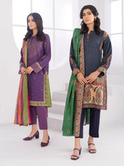 LimeLight Winter Unstitched Printed Khaddar 2Pc Suit U2130 Blue