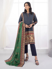 LimeLight Winter Unstitched Printed Khaddar 2Pc Suit U2130 Blue
