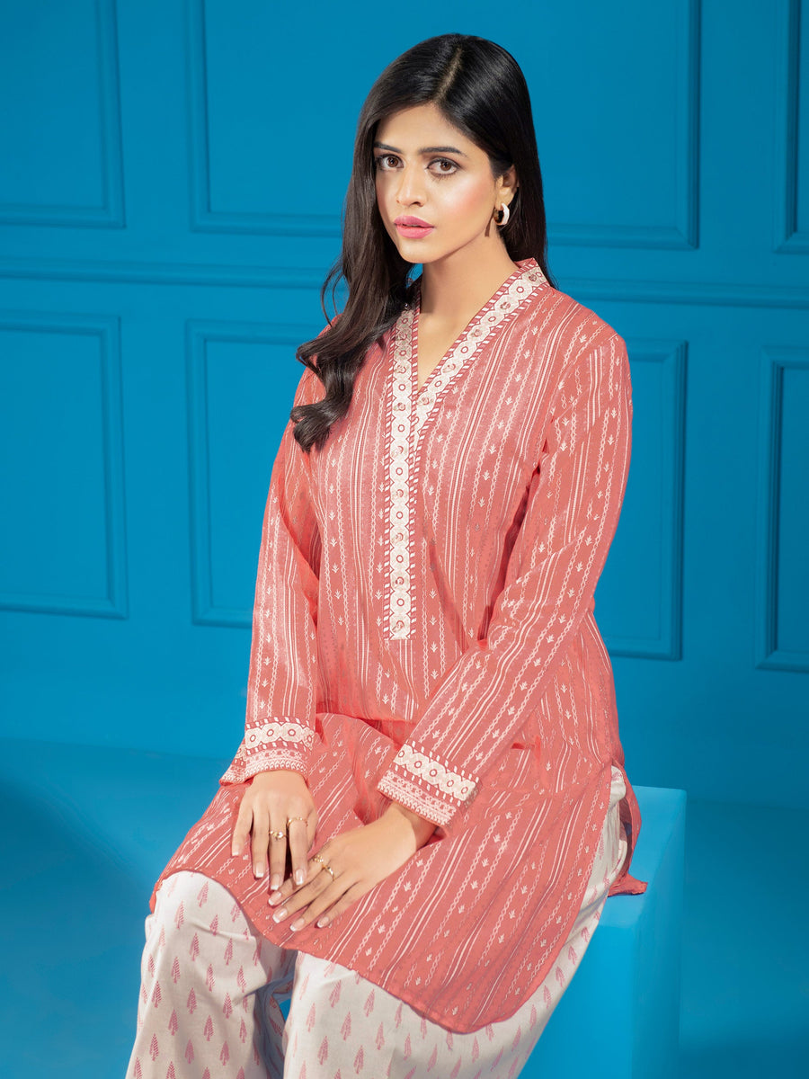 LimeLight Summer Unstitched Printed Lawn 2 Piece Suit U2146 Pink