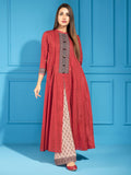 LimeLight Summer Unstitched Printed Lawn 2 Piece Suit U2146 Red