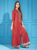 LimeLight Summer Unstitched Printed Lawn 2 Piece Suit U2146 Red