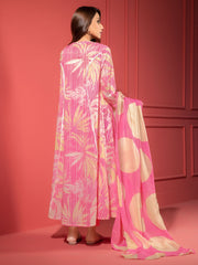 LimeLight Summer Unstitched Printed Lawn 3 Piece Suit U2200 Pink
