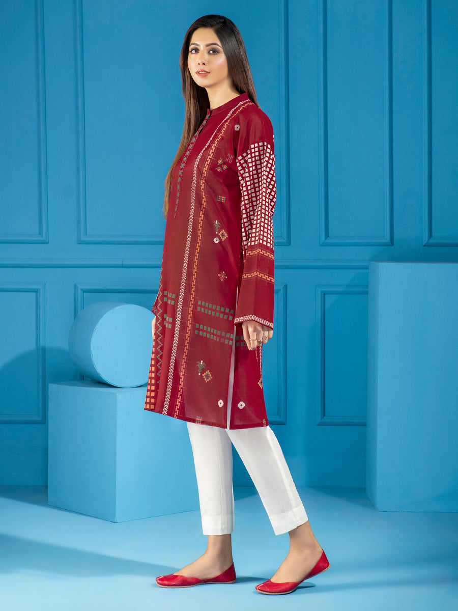 LimeLight Summer Unstitched Printed Lawn 1 Piece Shirt U2206 Maroon