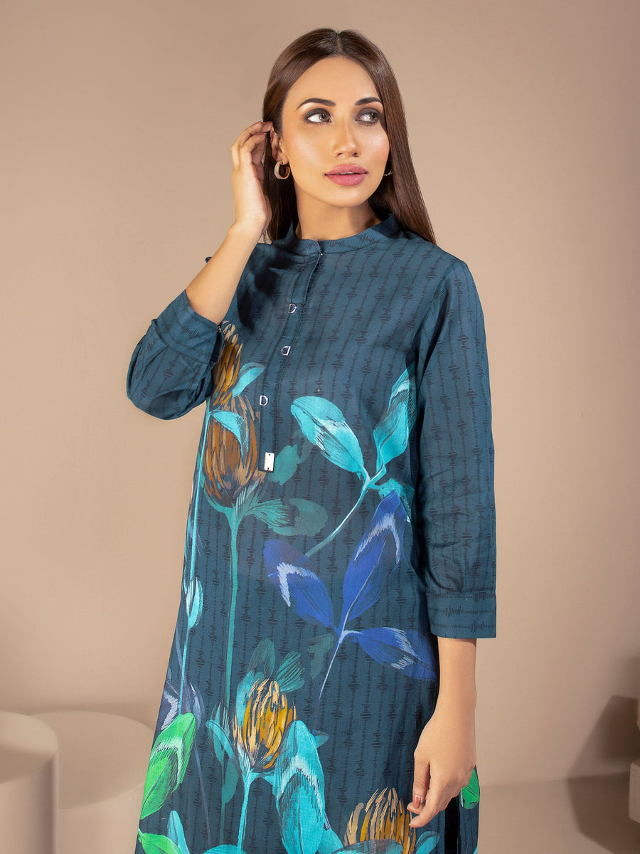 LimeLight Summer Unstitched Printed Lawn 1 Piece Shirt U2212 Blue