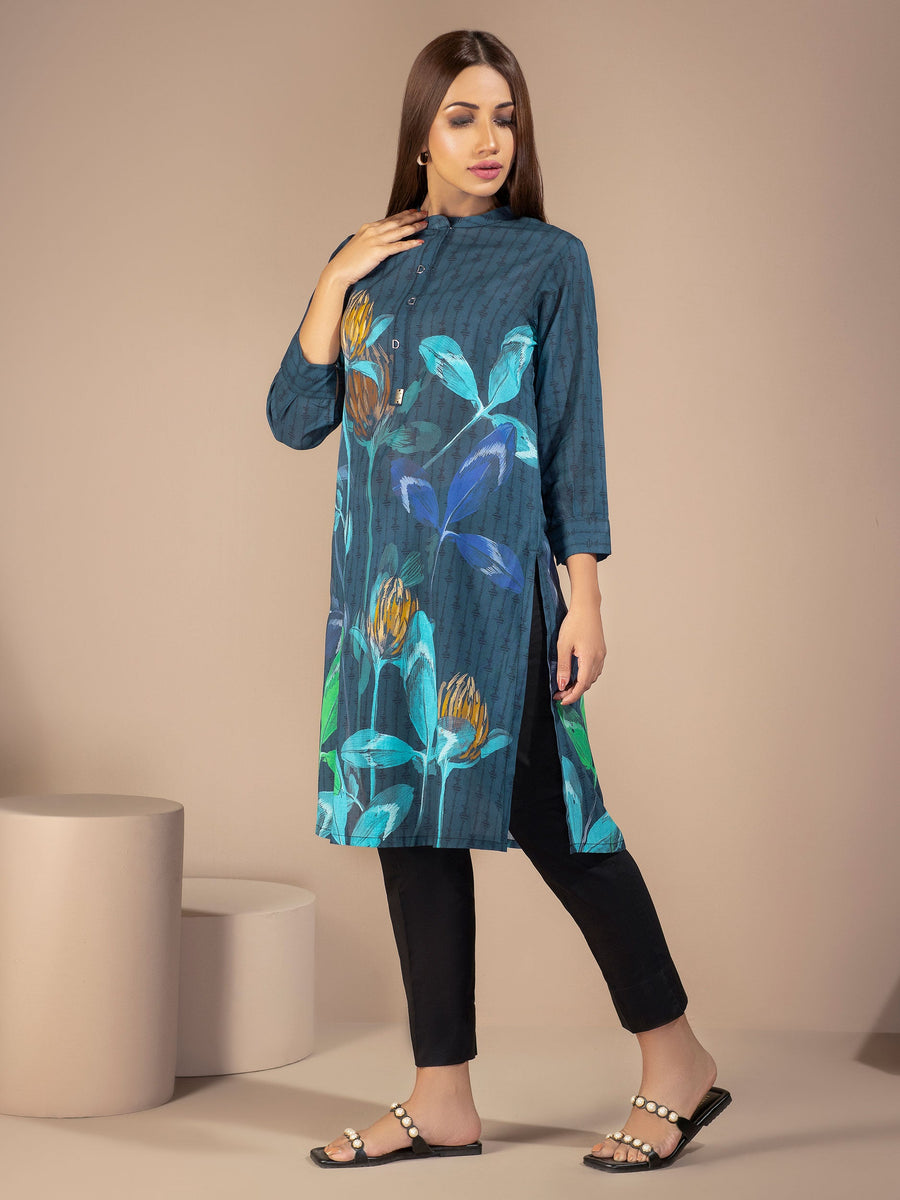 LimeLight Summer Unstitched Printed Lawn 1 Piece Shirt U2212 Blue