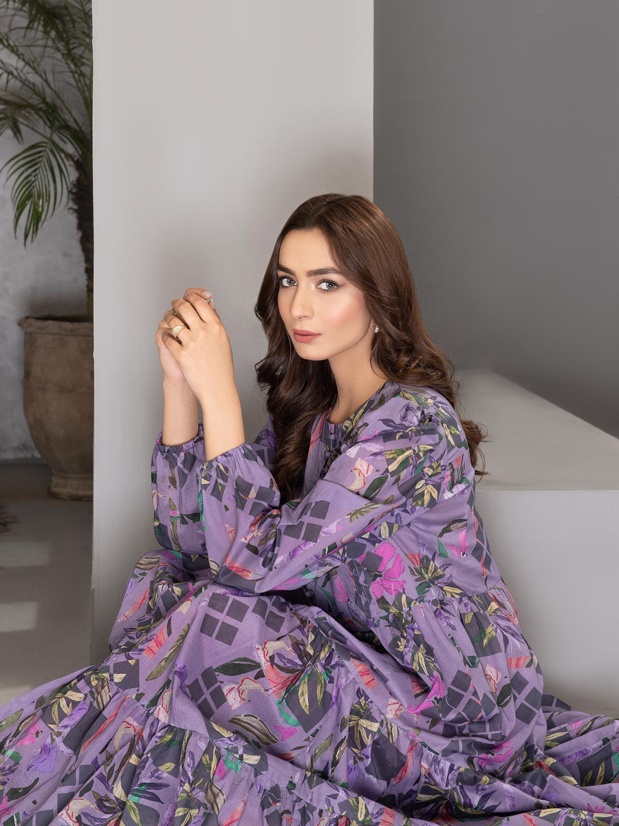 LimeLight Summer Unstitched Printed Lawn 1 Piece Shirt U2216 Purple