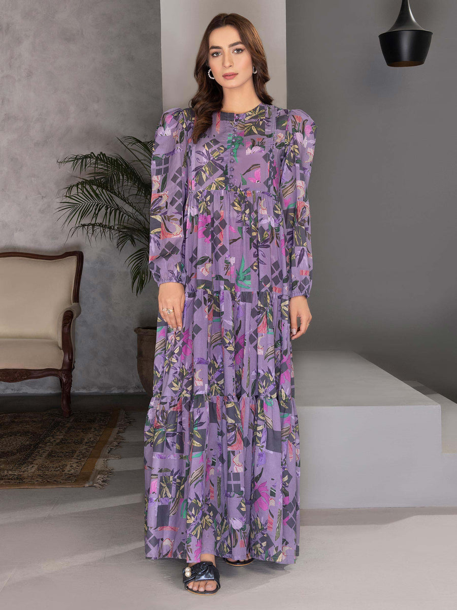 LimeLight Summer Unstitched Printed Lawn 1 Piece Shirt U2216 Purple