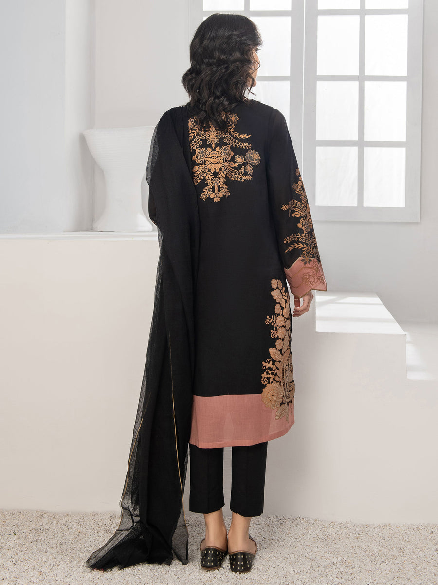 LimeLight Summer Unstitched Printed Lawn 2 Piece Suit U2334 Black