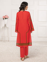 LimeLight Summer Unstitched Printed Lawn 2 Piece Suit U2335 Red