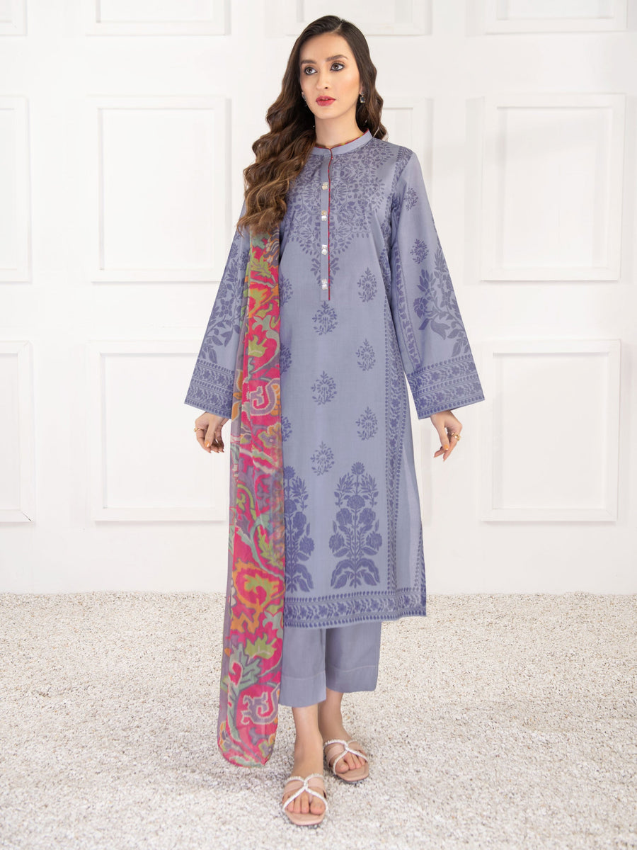 LimeLight Summer Unstitched Printed Lawn 3 Piece Suit U2337 Blue