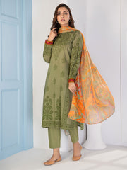LimeLight Summer Unstitched Printed Lawn 3 Piece Suit U2337 Green