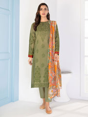 LimeLight Summer Unstitched Printed Lawn 3 Piece Suit U2337 Green