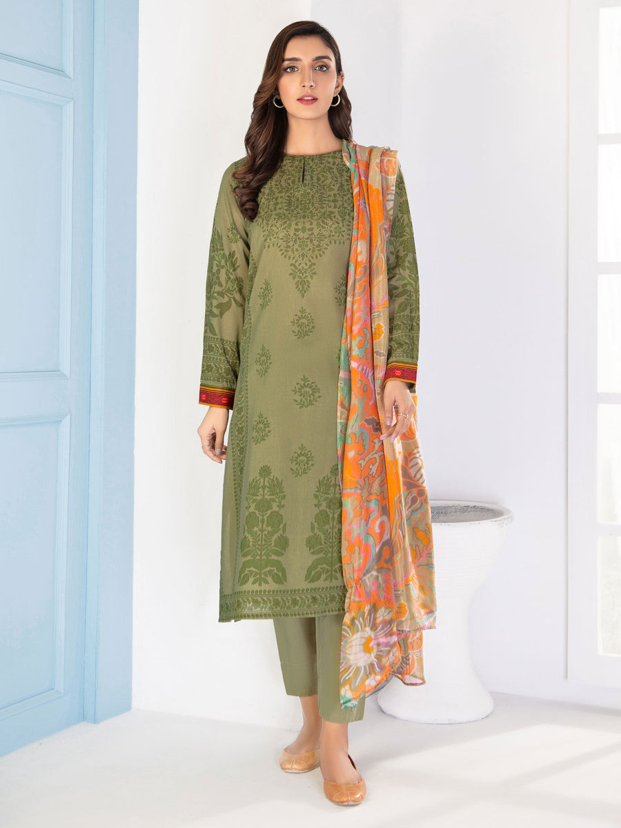 LimeLight Summer Unstitched Printed Lawn 3 Piece Suit U2337 Green