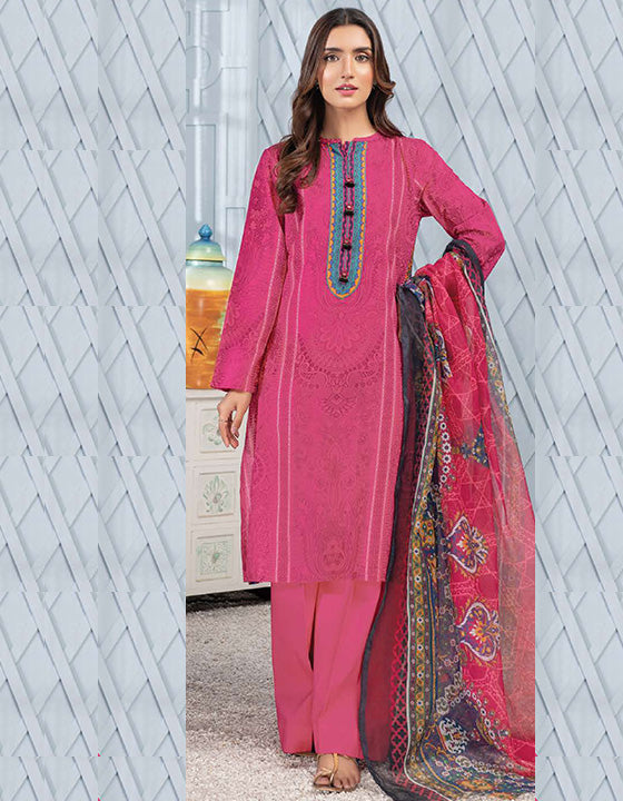 LimeLight Vol-02 Summer Unstitched Printed Lawn 3 Piece Suit U2341 Pink