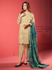LimeLight Summer Unstitched Printed Lawn 2 Piece Suit U2345 Beige