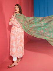 LimeLight Summer Unstitched Printed Lawn 2 Piece Suit U2345 Peach
