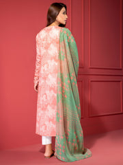 LimeLight Summer Unstitched Printed Lawn 2 Piece Suit U2345 Peach