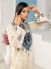 LimeLight Summer Unstitched Printed Lawn 1 Piece Shirt U2366 Off White