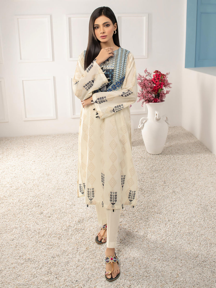 LimeLight Summer Unstitched Printed Lawn 1 Piece Shirt U2366 Off White