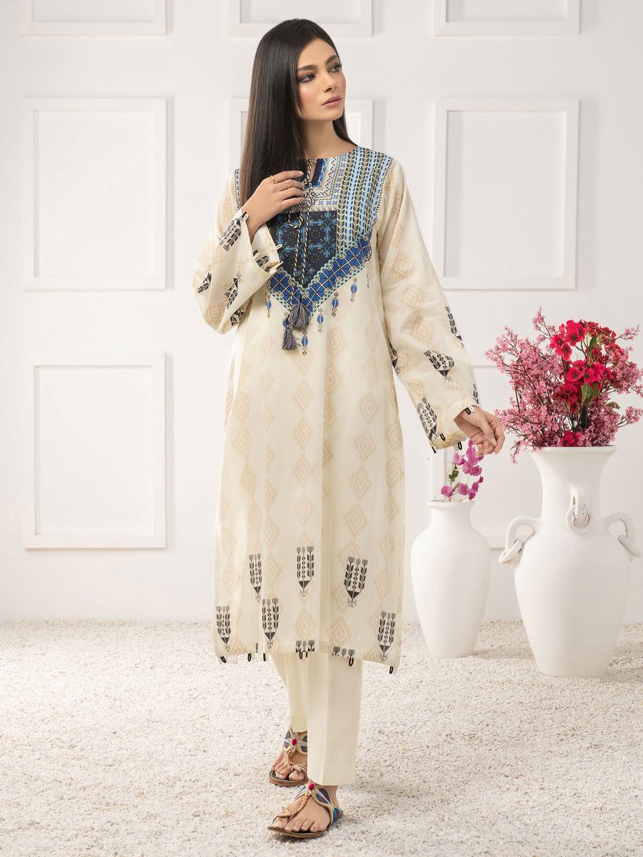 LimeLight Summer Unstitched Printed Lawn 1 Piece Shirt U2366 Off White