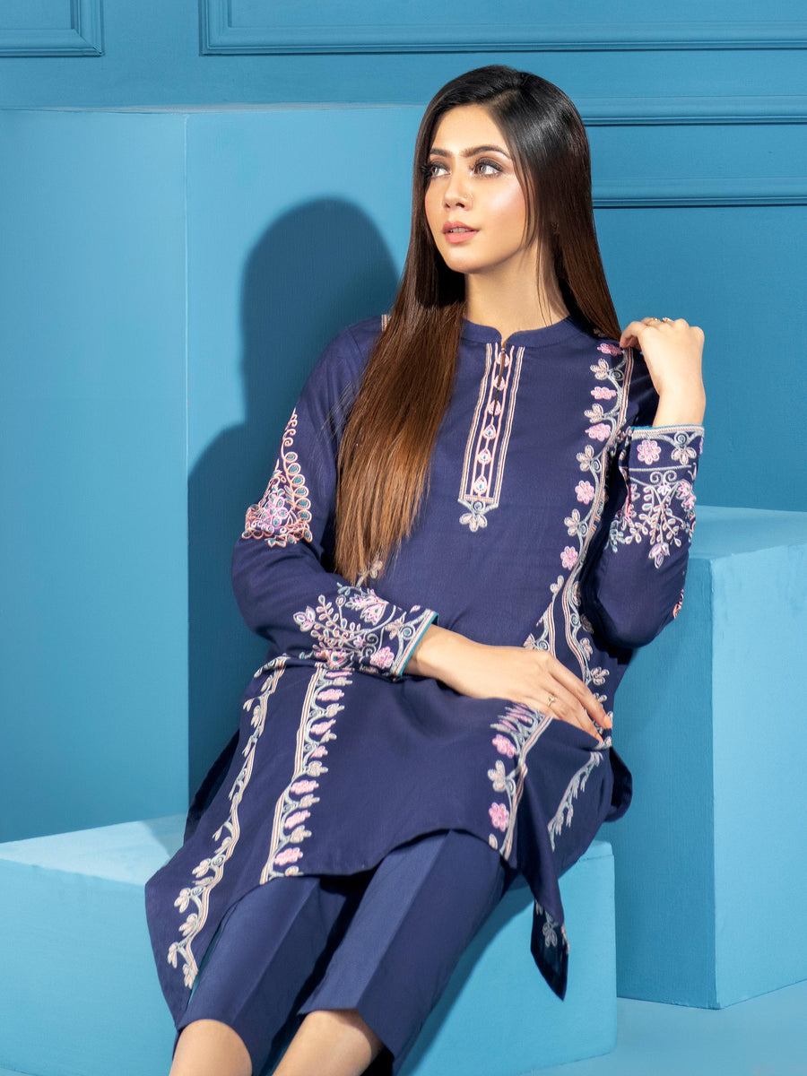 LimeLight Summer Unstitched Printed Lawn 2 Piece Suit U2375 Blue