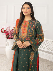 LimeLight Summer Unstitched Printed Lawn 3 Piece Suit U2377 Green