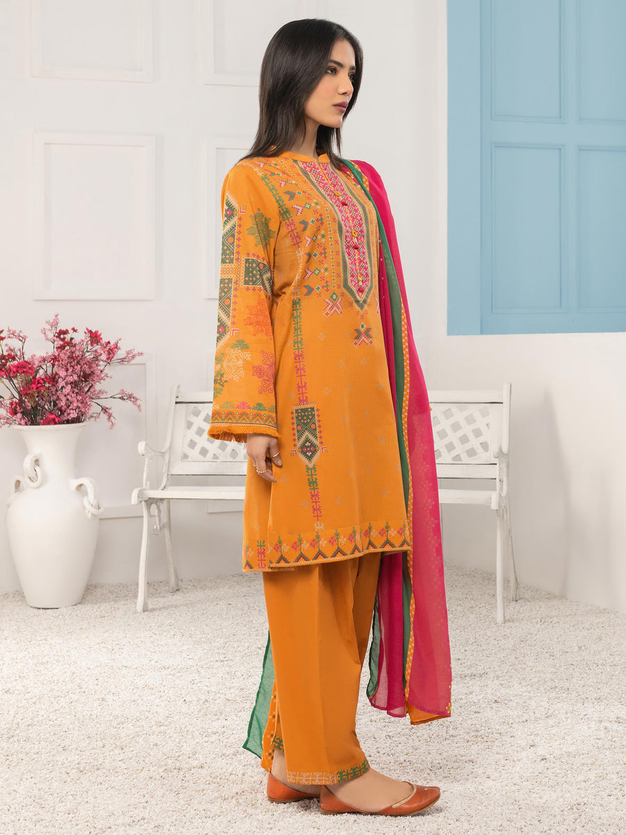 LimeLight Summer Unstitched Printed Lawn 3 Piece Suit U2377 Yellow