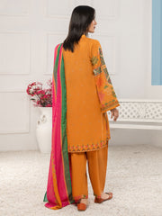 LimeLight Summer Unstitched Printed Lawn 3 Piece Suit U2377 Yellow