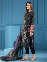 LimeLight Summer Unstitched Printed Lawn 2 Piece Suit U2378 Black