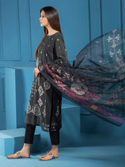 LimeLight Summer Unstitched Printed Lawn 2 Piece Suit U2378 Black