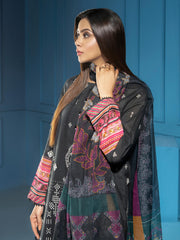 LimeLight Summer Unstitched Printed Lawn 2 Piece Suit U2378 Black