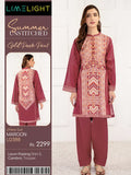 LimeLight Summer Unstitched Printed Lawn 2 Piece Suit U2388 Maroon