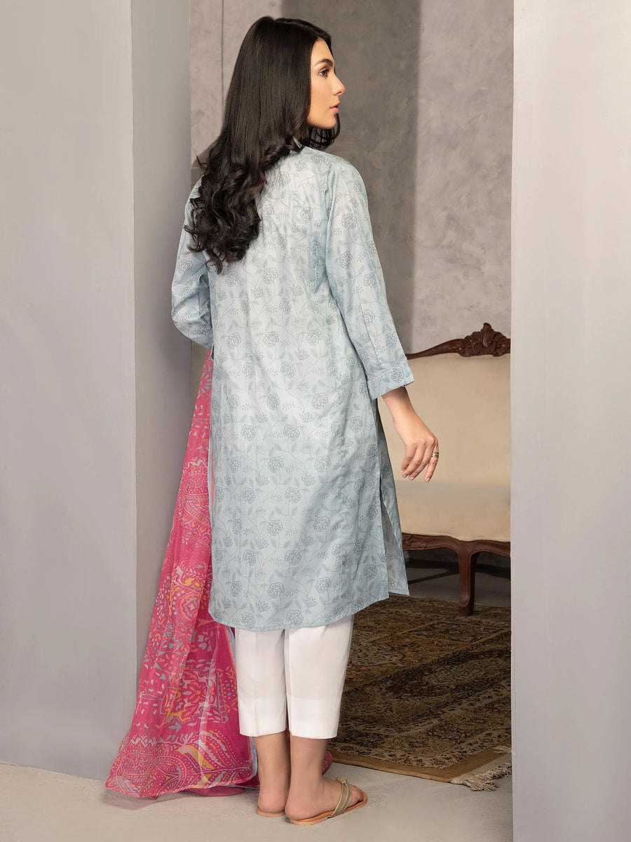 LimeLight Summer Unstitched Printed Lawn 2 Piece Suit U2389 Grey