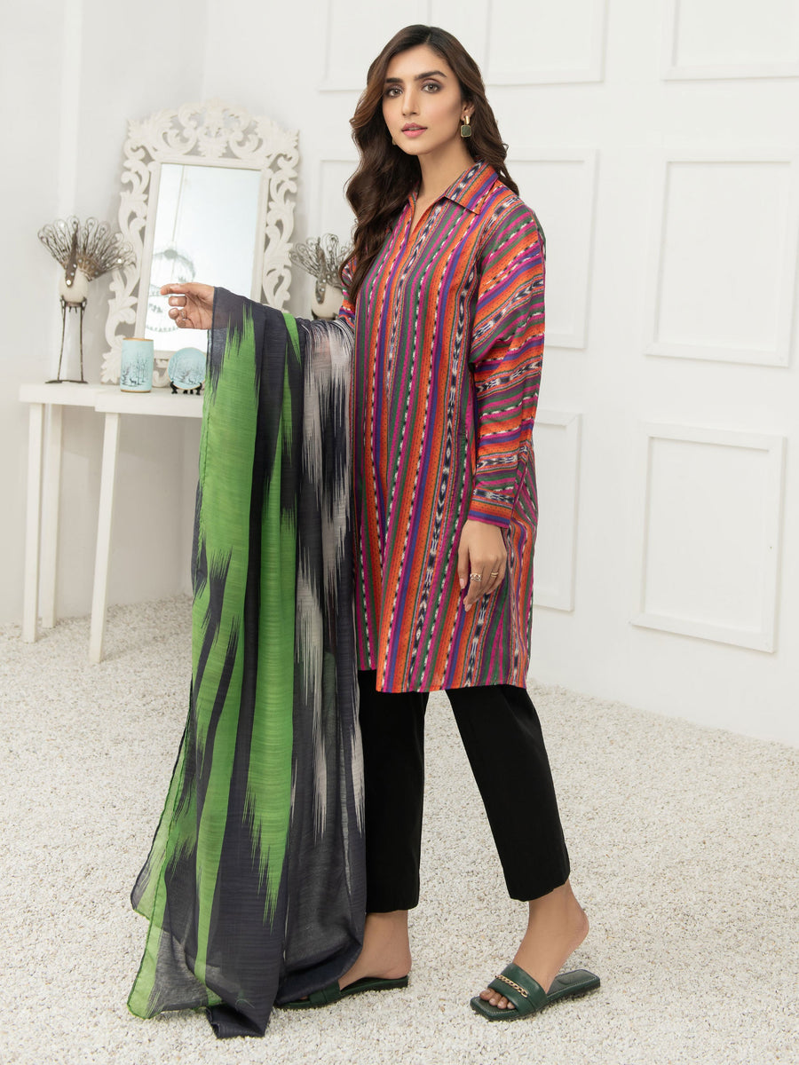 LimeLight Vol-02 Summer Unstitched Printed Lawn 2 Piece Suit U2393 Orange