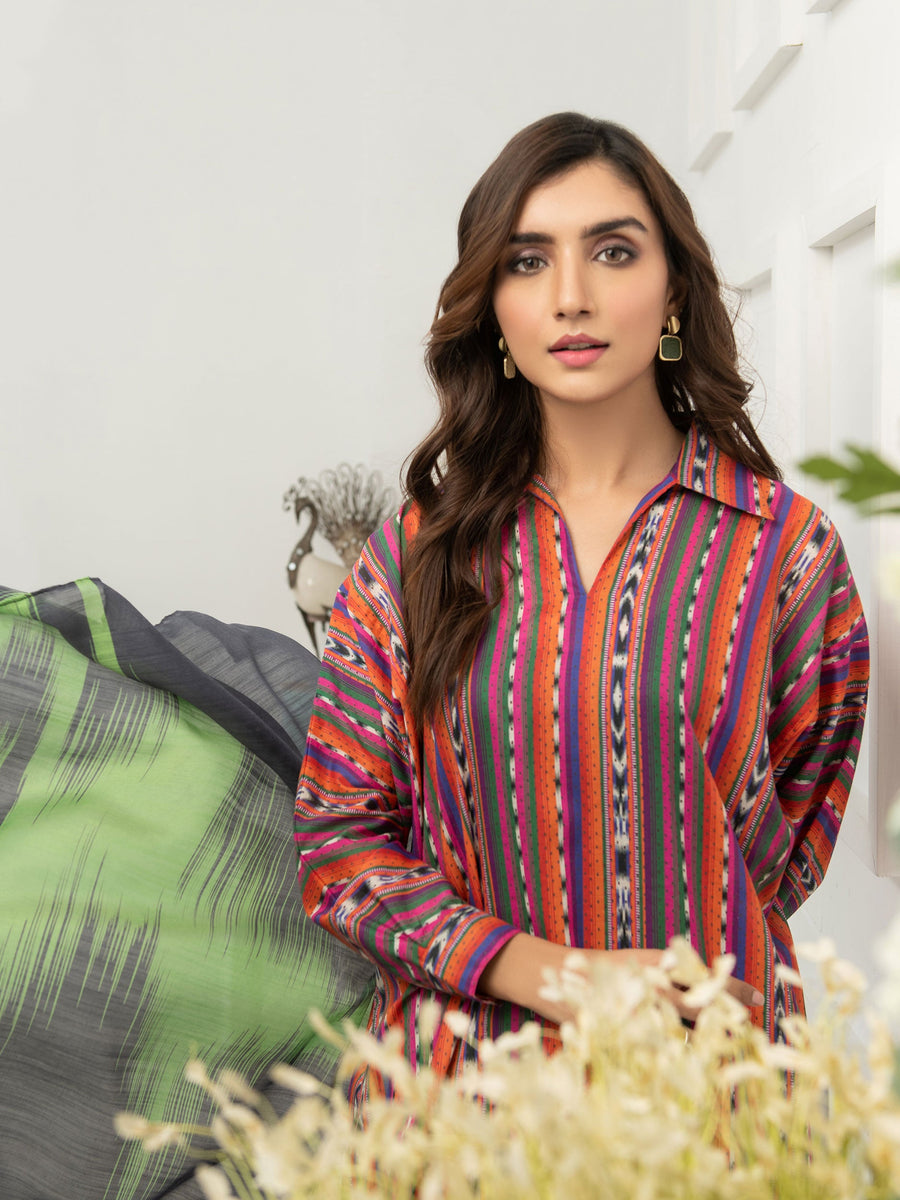 LimeLight Vol-02 Summer Unstitched Printed Lawn 2 Piece Suit U2393 Orange