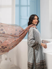 LimeLight Summer Unstitched Printed Lawn 3 Piece Suit U2395 Grey