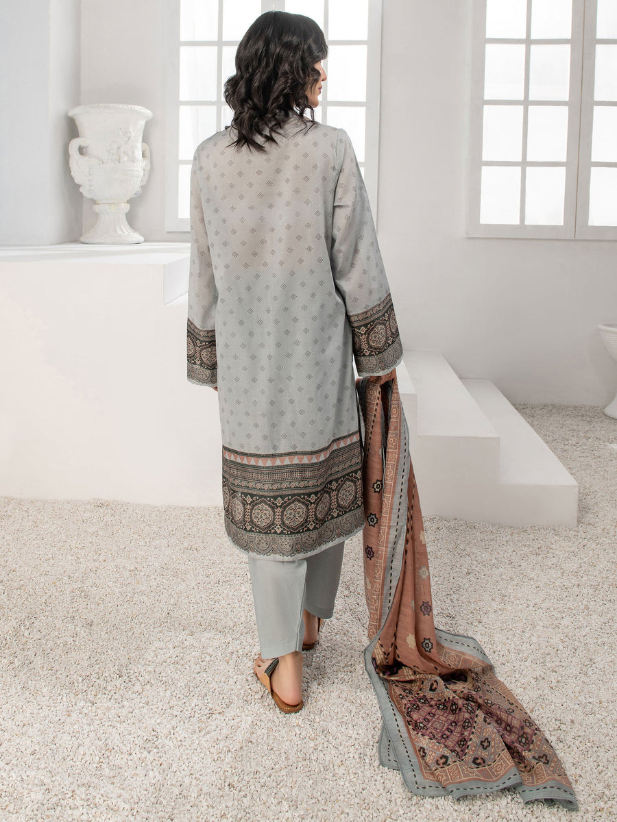 LimeLight Summer Unstitched Printed Lawn 3 Piece Suit U2395 Grey