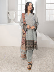 LimeLight Summer Unstitched Printed Lawn 3 Piece Suit U2395 Grey