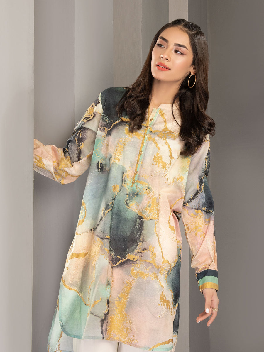 LimeLight Summer Unstitched Printed Lawn 1 Piece Shirt U2407 Tea Pink