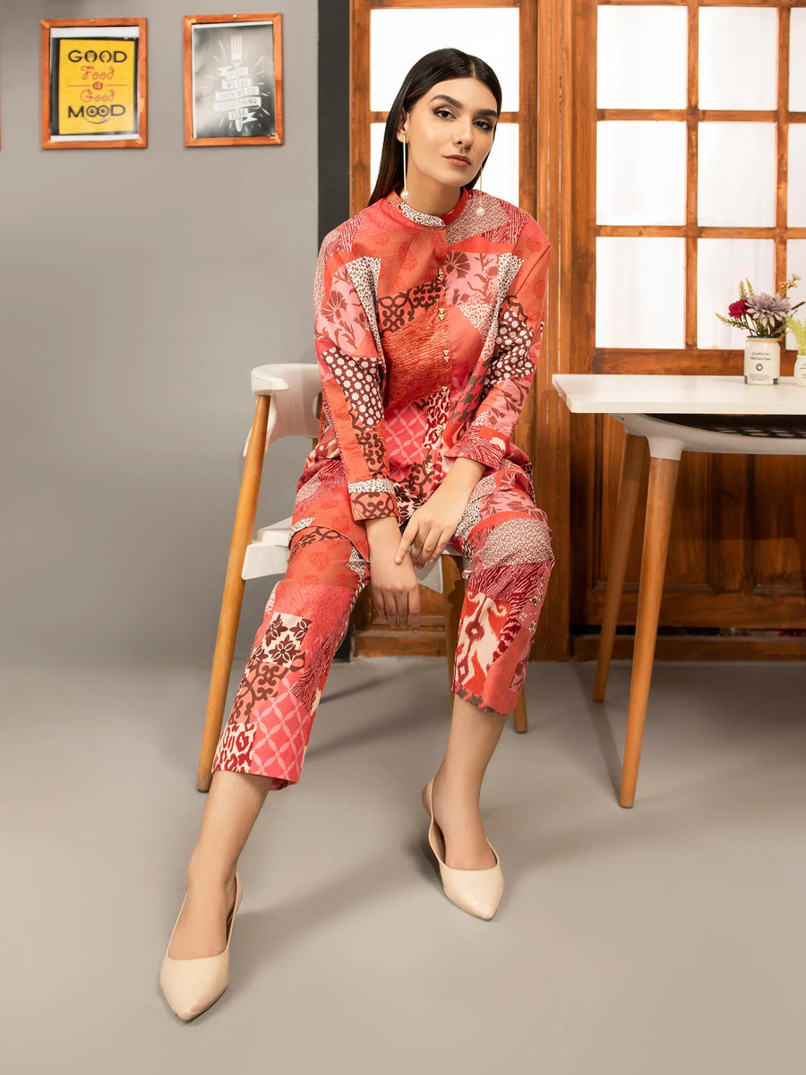 LimeLight Winter Unstitched Printed Khaddar 1Pc Shirt U2501 Pink
