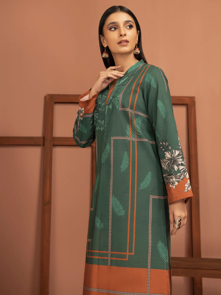 LimeLight Winter Unstitched Printed Khaddar 1Pc Shirt U2507 Zinc